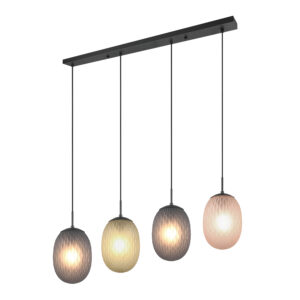 TRIO LIGHTING – FACETTE IV LAMPA WISZĄCA SZKLANA NA LISTWIE