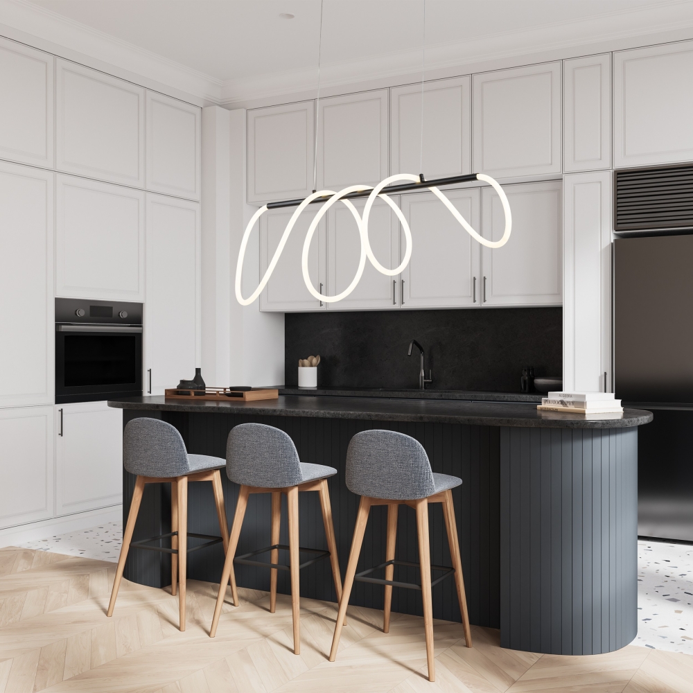 flexi-45w-lampa-wiaszaca-waz-led-wizka-lamperiaconcept Nowoczesna lampa nad wyspę kuchenną Flexi wąż świetlny LED, czarna lampa wisząca minimalistyczna, która pasuje nie tylko do nowoczesnych wnętrz.