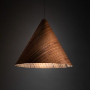 solis ciemny dab lampa drewniana stozek xxl on lamperiaconcept
