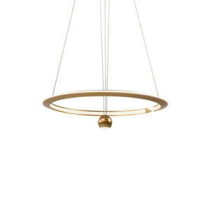 V-TAC – LAMPA WISZĄCA ZŁOTA VT-10126 RING LED Z KULKĄ