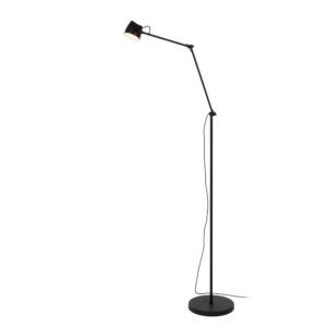 Czarna lampa stojąca regulowana Milne jako lampa led nad biurko