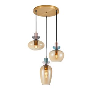 ITALUX – FANDA III LAMPA Z KOLOROWEGO SZKŁA WISZĄCA