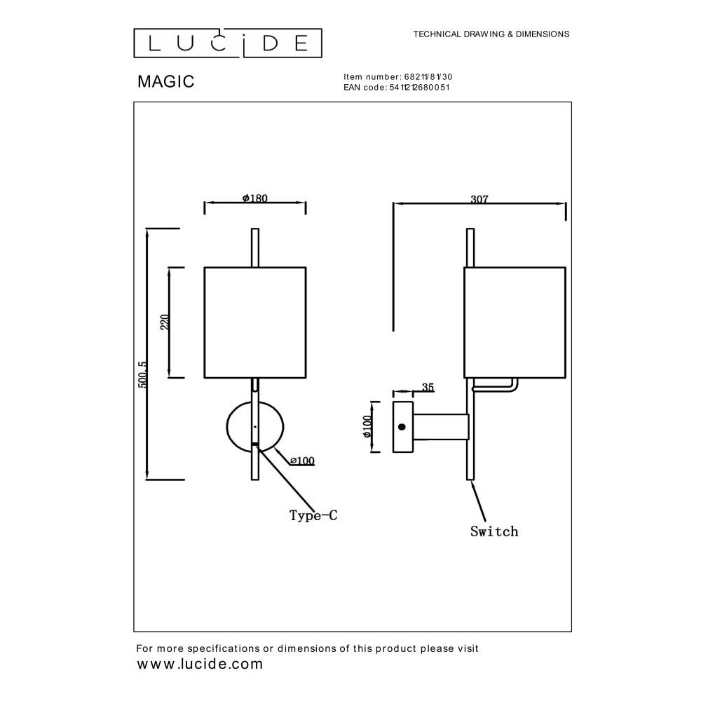 magic-czarny-kinkiet-z-gniazdem-usb-wymiary-lamperiaconcept magic czarny kinkiet z gniazdem usb wymiary lamperiaconcept