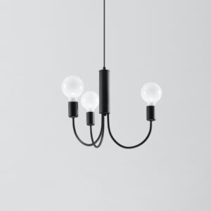 SOLLUX – PICCOLO III CZARNA LAMPA WISZĄCA ŁUK