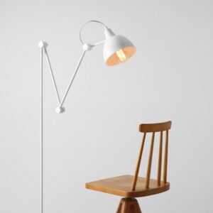 aida biala lampa podlogowa przegubowa aranzacja lamperiaconcept