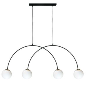 ZUMA LINE – BOW IV CZARNO ZŁOTA LAMPA WISZĄCA ŁUK