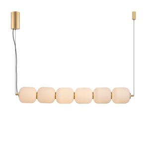 ZUMA LINE – AKARI 114 RYFLOWANA LAMPA ZŁOTA WISZĄCA LED