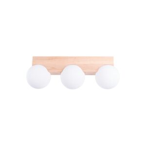 SOLLUX – BULBO III LAMPA SUFITOWA BIAŁO DREWNIANA