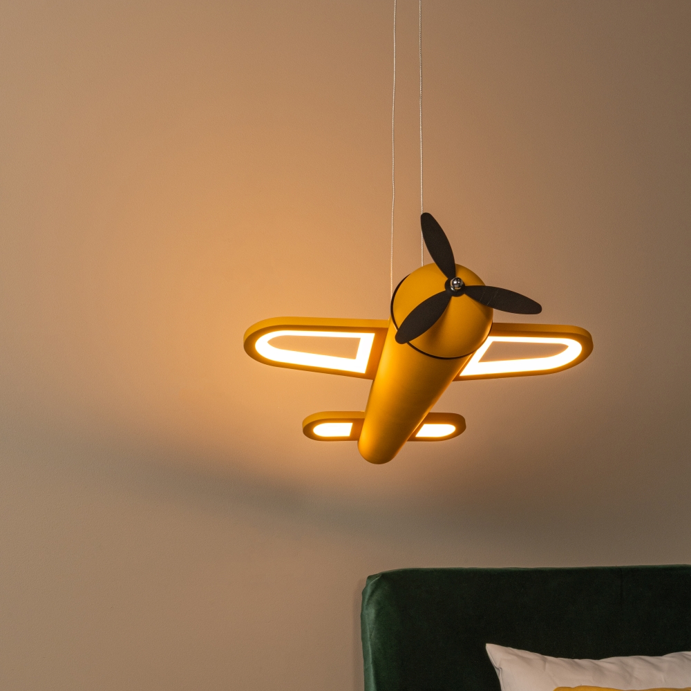 No reproduction without creditline fokker yellow lampa dziececa samolot wiszaca aranzacja lamperiaconcept