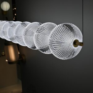 galatea 50w zlota lampa krysztalowa wiszaca led real detale lamperiaconcept