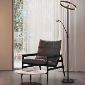 willis black lampa stojaca z lampka do czytania wizka lamperiaconcept