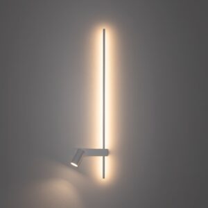 Ten minimalistyczny kinkiet do-sypialni z-lampka do czytania to prostota i funkcjonalność aby światło do spania nie przeszkadzało a praktycznie spełniało swoją rolę. Kinkiet przyłóżkowy z kolekcji Easy LED posiada podział świecenia, kolor biały i czarny oprawy do wyboru, zależnie od projektu wnętrza.