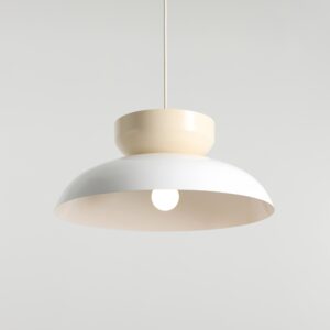aldo cream white nowoczesna lampa z metalowym kloszem on lamperiaconcept