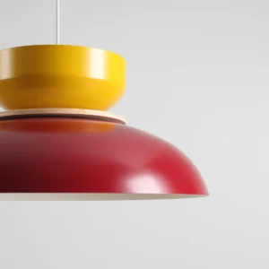 aldo red mustard nowoczesna lampa z metalowym kloszem detale lamperiaconcept