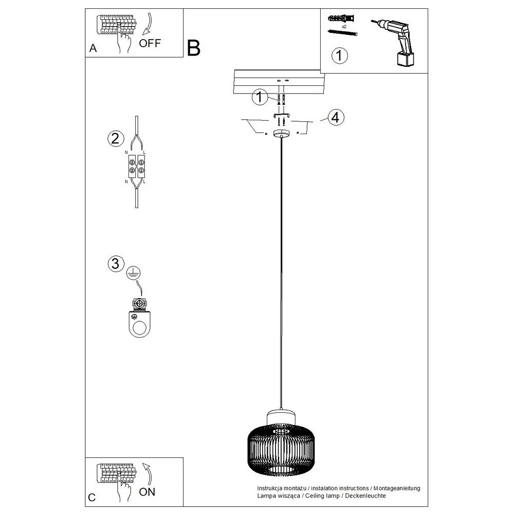 gabbia-czarna-lampa-druciana-z-drewnem-montaz-lamperiaconcept gabbia czarna lampa druciana z drewnem montaz lamperiaconcept