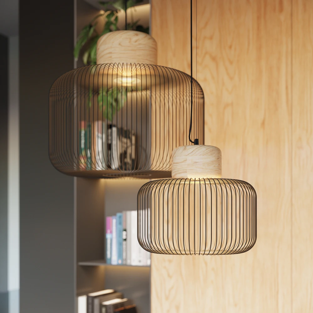 gabbia-czarna-lampa-druciana-z-drewnem-wizka-2-lamperiaconcept gabbia czarna lampa druciana z drewnem wizka 2 lamperiaconcept
