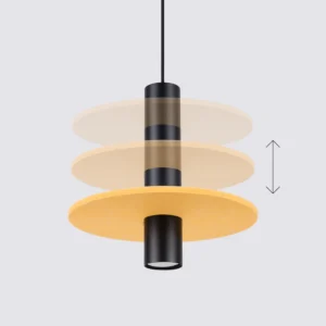 pelta czarna zolta lampa z filcu 1 lamperiaconcept