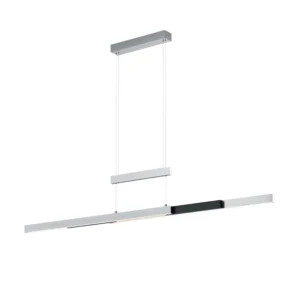 TRIO LIGHTING – TRAJAN 45W SREBRNO CZARNA ROZSUWANA LAMPA OPUSZCZANA NAD STÓŁ