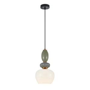 ITALUX – MARTELO IB CERAMICZNA LAMPA WISZĄCA MLECZNA