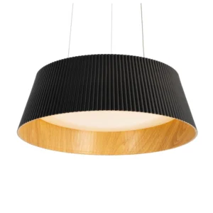 czarna lampa ryflowana wisząca jako lampa wisząca nad biurko