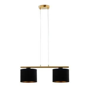 ariel 2 czarno zlota lampa nad stol z abazurami lamperiaconcept