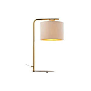ariel zloto bezowa lampa stolowa z abazurem 1 lamperiaconcept
