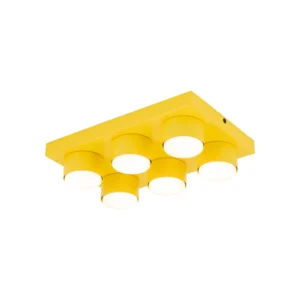 Dziecięca lampa sufitowa Brix, pokój dziecięcy oświetlenie w stylu klockowej konstrukcji, parktyczny plafon gx53 świeci całą powierzchnią źródła.